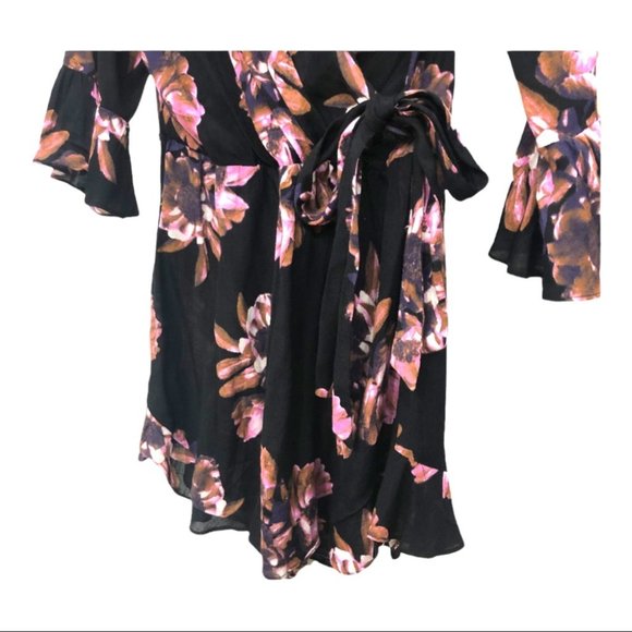 NWT Free People Black with Pink Floral Print Romper Size M - Picture 13 of 15